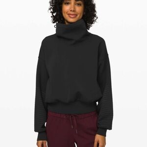 Lululemon Full Flourish Oversized Cowl Neck Pullover Sweater Black small medium